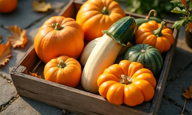 Variété de courges colorées d'automne